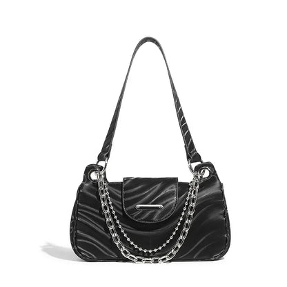 Spectrum Armpit Original Design Y2K Hot Girl Black Silver High-end Messenger Bag chain sweet cool shoulder bag for women