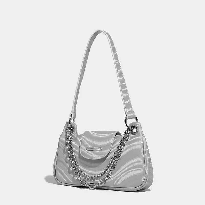 Spectrum Armpit Original Design Y2K Hot Girl Black Silver High-end Messenger Bag chain sweet cool shoulder bag for women