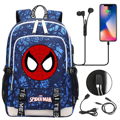 Spiderman USB Boys Girls Kids Book School Bags Teenagers Student Women Men Laptop Travel Backpack