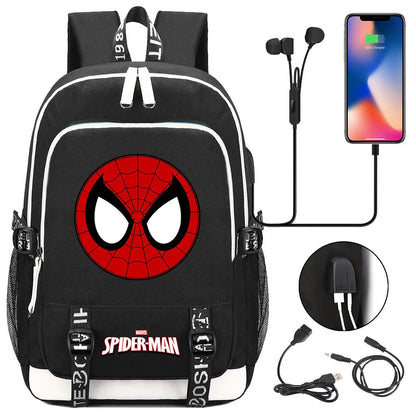 Spiderman USB Boys Girls Kids Book School Bags Teenagers Student Women Men Laptop Travel Backpack