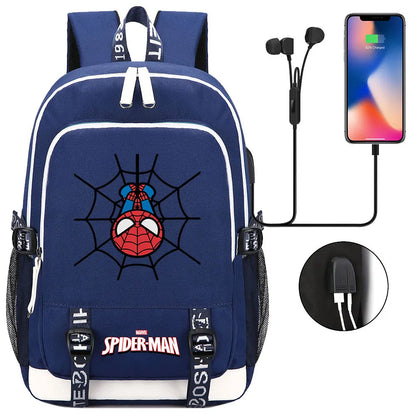 Spiderman USB Boys Girls Kids Book School Bags Teenagers Student Women Men Laptop Travel Backpack