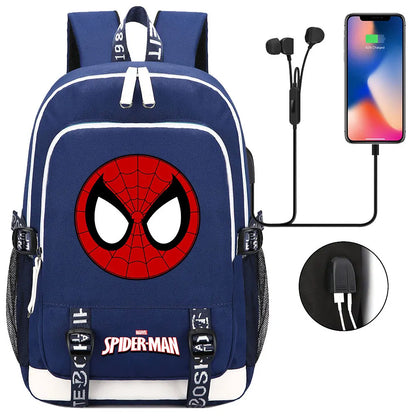 Spiderman USB Boys Girls Kids Book School Bags Teenagers Student Women Men Laptop Travel Backpack