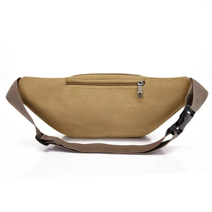 Sports Canvas Waist For Men Large Capacity Fanny Pack Fashion Male Phone Belt Outdoor Chest Casual Crossbody Bag