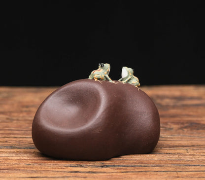 Spray Frog Cute Tea Set Ornaments Yixing Purple Sand Tea Pet Water Tea Set Accessories Water Spray Frog Tea Pet Ornaments Gifts
