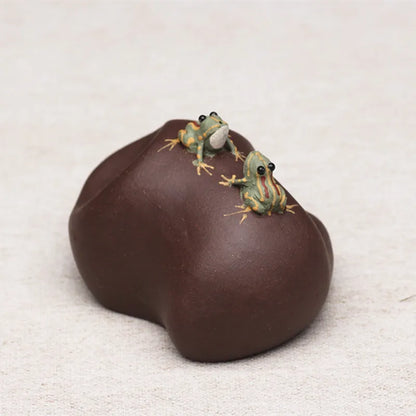 Spray Frog Cute Tea Set Ornaments Yixing Purple Sand Tea Pet Water Tea Set Accessories Water Spray Frog Tea Pet Ornaments Gifts