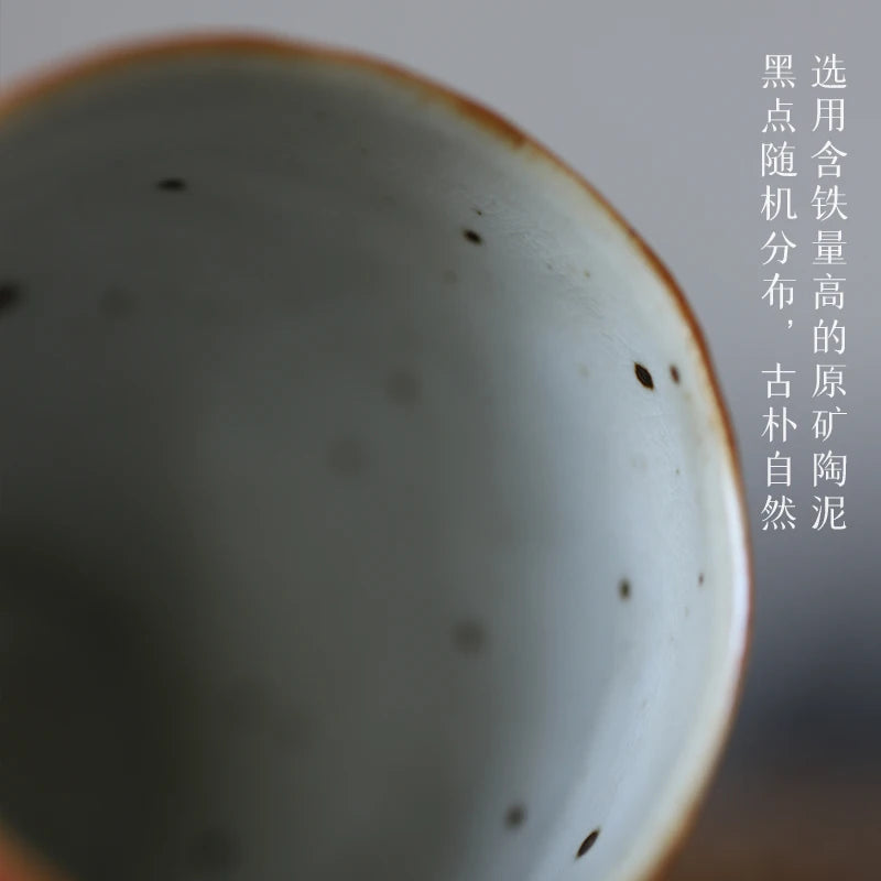 Spray at the beginning of the persimmon hand master cup red cup of jingdezhen art mugs high temperature ceramic tea set
