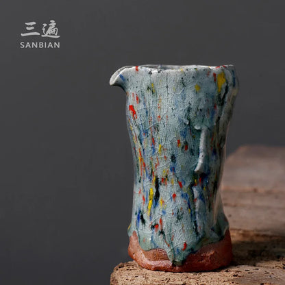 Spring Is like a Line Wild Fever Pitcher Japanese Gracked Glaze Supportable Creative Kung Fu Tea Set Old Rock Clay Fair Mug