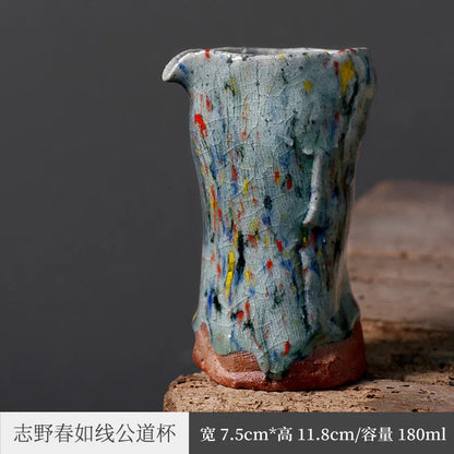 Spring Is like a Line Wild Fever Pitcher Japanese Gracked Glaze Supportable Creative Kung Fu Tea Set Old Rock Clay Fair Mug