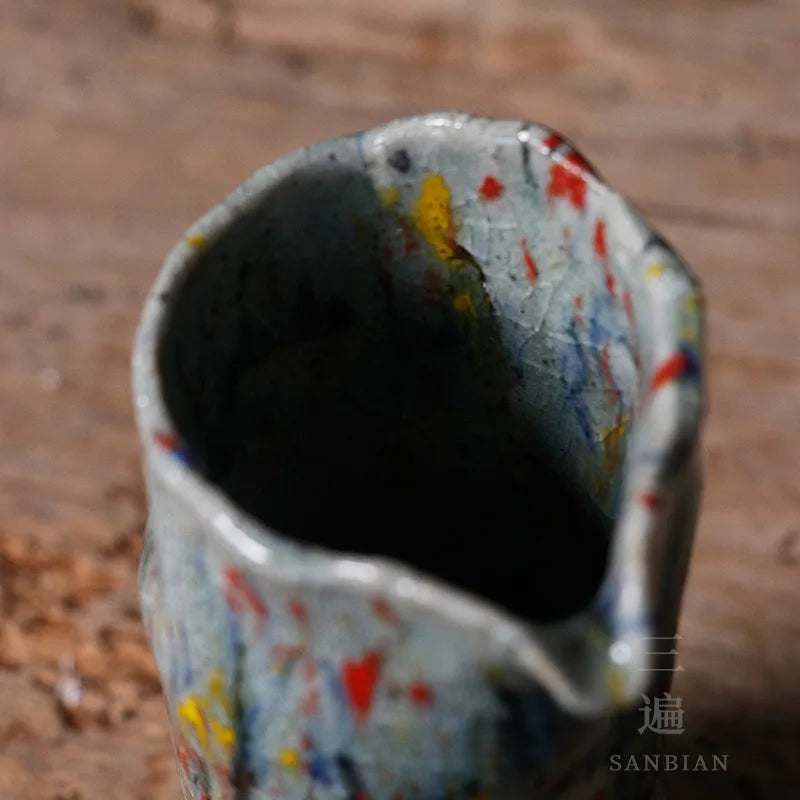 Spring Is like a Line Wild Fever Pitcher Japanese Gracked Glaze Supportable Creative Kung Fu Tea Set Old Rock Clay Fair Mug