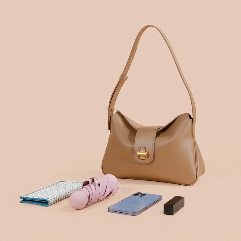 Spring Large-capacity Genuine Leather Women's Shoulder Bag with Shoulder Strap Purses and Handbags  Designer Bags Luxury