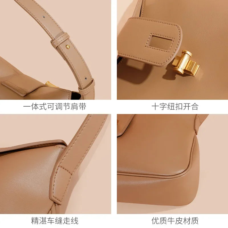 Spring Large-capacity Genuine Leather Women's Shoulder Bag with Shoulder Strap Purses and Handbags  Designer Bags Luxury