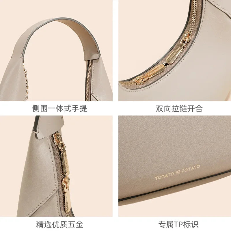 Spring Versatile Shoulder Bag Women's Niche Genuine Leather Bag Designer Bags Luxury  Handbags