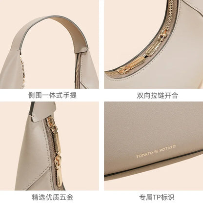 Spring Versatile Shoulder Bag Women's Niche Genuine Leather Bag Designer Bags Luxury  Handbags