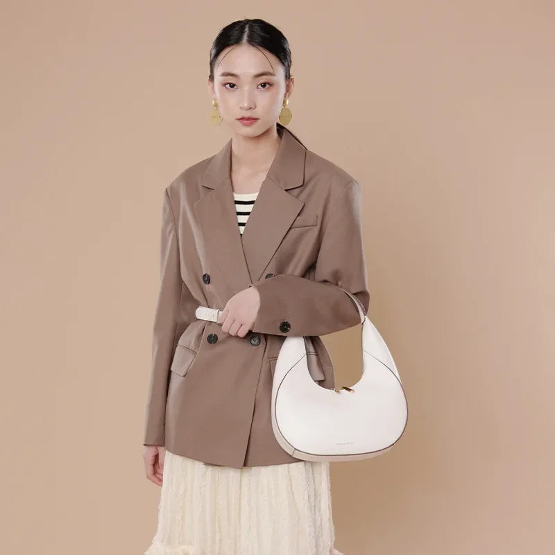 Spring Versatile Shoulder Bag Women's Niche Genuine Leather Bag Designer Bags Luxury  Handbags