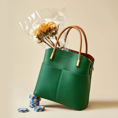 Spring and Summer 2024 Niche Genuine Leather Bucket Women's All-match Western-style Handbag High-end Casual Crossbody Bag Co