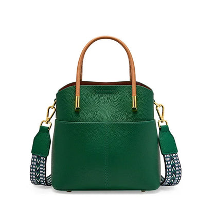Spring and Summer 2024 Niche Genuine Leather Bucket Women's All-match Western-style Handbag High-end Casual Crossbody Bag Co