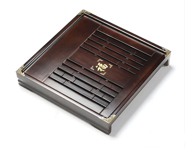 Square wood tea tray complete tea set Chinese kungfu tea sets wooden table for yixing zisha purple clay tea pot cup pitcher