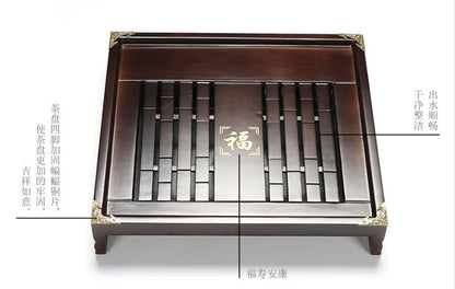 Square wood tea tray complete tea set Chinese kungfu tea sets wooden table for yixing zisha purple clay tea pot cup pitcher