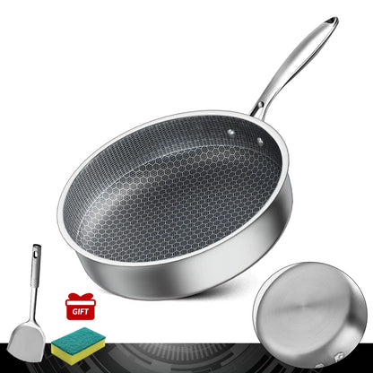 Stainless Steel Frying Pan 24/26/28/30cm Kitchen Non-stick Pan Cooking Skillet Kitchen Nonstick Skillet Induction Frying Pan
