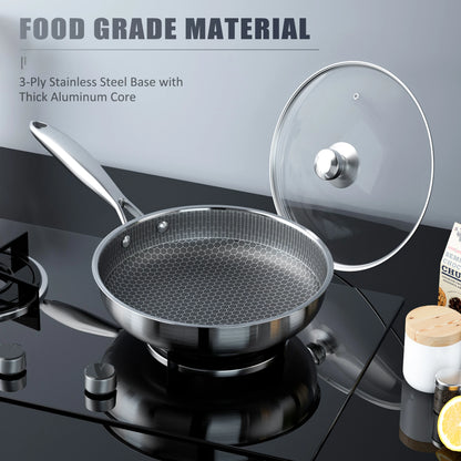 Stainless Steel Frying Pan 24/26/28/30cm Kitchen Non-stick Pan Cooking Skillet Kitchen Nonstick Skillet Induction Frying Pan