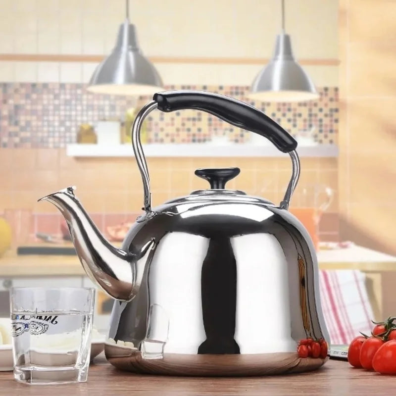 Stainless Steel Kettle Thick Food Grade Gas Whistle Pot Cooker Large Capacity Camping Whistling Teakettle Teapot  Kettle Tea