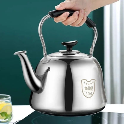 Stainless Steel Kettle Thick Food Grade Gas Whistle Pot Cooker Large Capacity Camping Whistling Teakettle Teapot  Kettle Tea