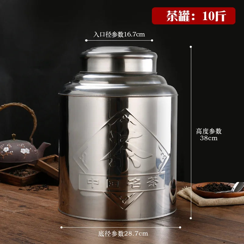 Stainless Steel Large Tea Caddy, Tea Packaging Iron Box, Household Portable Mini Metal Tea Box, Small Sealed Tea Canister