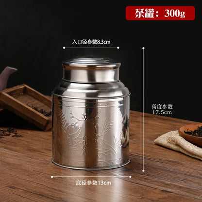 Stainless Steel Large Tea Caddy, Tea Packaging Iron Box, Household Portable Mini Metal Tea Box, Small Sealed Tea Canister