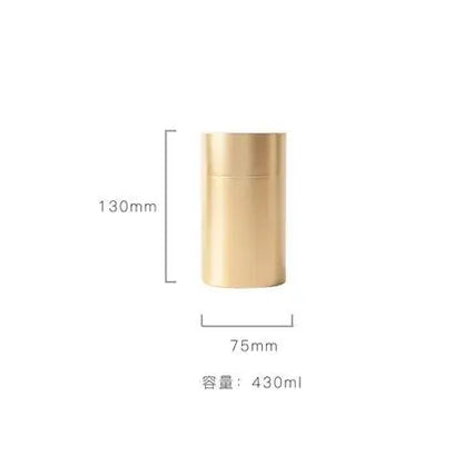 Stainless Steel Metal Tea Caddy, Sealed Tank, External Teeth, Tin Can, Metal Canister, Large, 430ml
