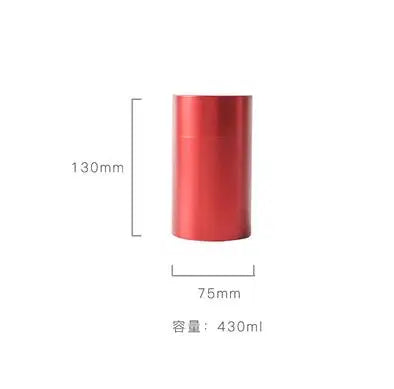 Stainless Steel Metal Tea Caddy, Sealed Tank, External Teeth, Tin Can, Metal Canister, Large, 430ml