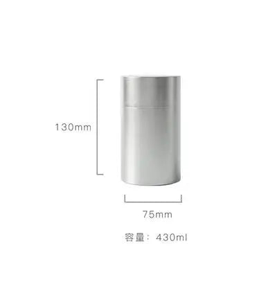Stainless Steel Metal Tea Caddy, Sealed Tank, External Teeth, Tin Can, Metal Canister, Large, 430ml