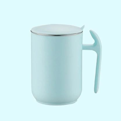 Stainless Steel Milk Coffee Mug Double Layer Leakproof Coffee Cup With Lid Kitchen Drinkware Breakfast Tea Mug