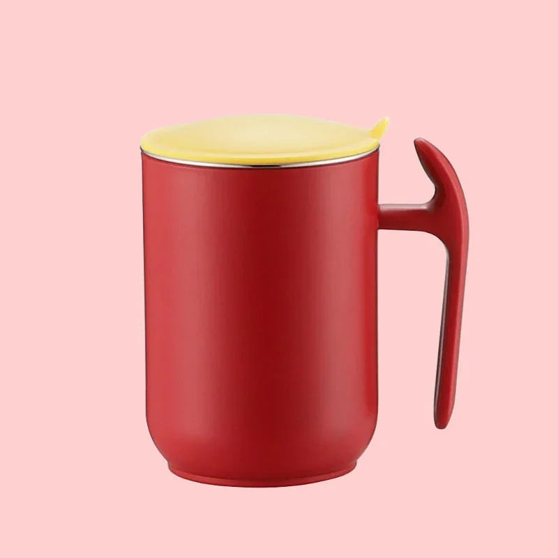 Stainless Steel Milk Coffee Mug Double Layer Leakproof Coffee Cup With Lid Kitchen Drinkware Breakfast Tea Mug