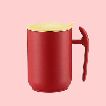 Stainless Steel Milk Coffee Mug Double Layer Leakproof Coffee Cup With Lid Kitchen Drinkware Breakfast Tea Mug