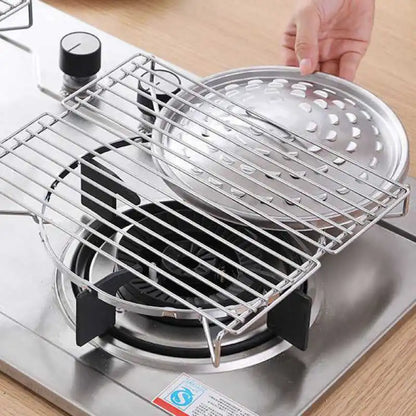 Stainless Steel Portable Folding Outdoor BBQ Rack Grill Barbecue Stove Oven Gas Rack Camping Furnace Kitchen Accessories