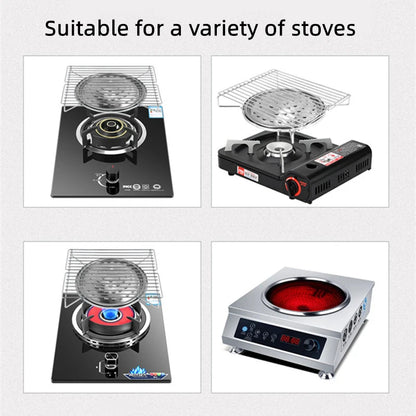 Stainless Steel Portable Folding Outdoor BBQ Rack Grill Barbecue Stove Oven Gas Rack Camping Furnace Kitchen Accessories