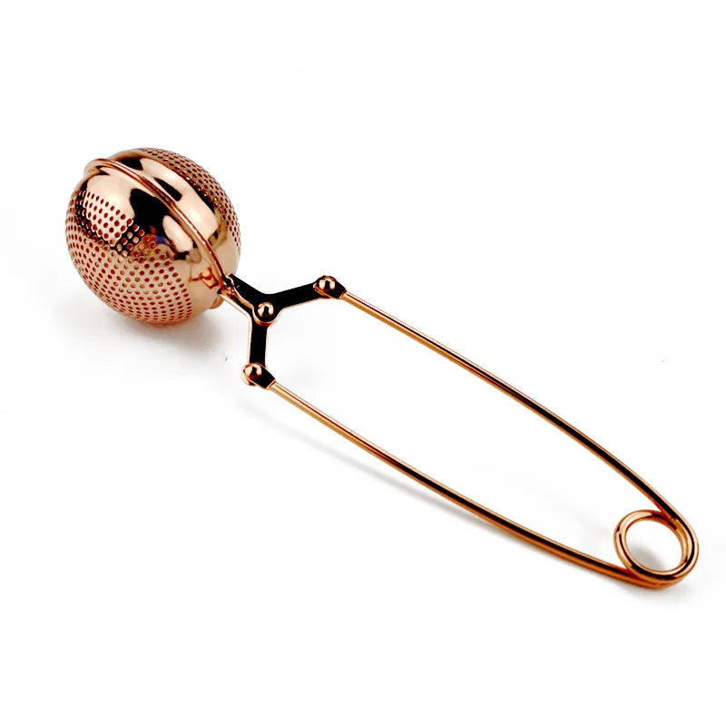 Stainless Steel Tea Strainer Hand Clip Needle Hole Tea Filter  Pu Erh Tea Filter Tea Brewer Rose Gold Tea Ball KungFu Tea Set