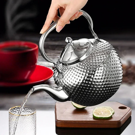 Stainless Steel Teapot Lifting Handle with Tea Filter Silver Or Gold Suitable for Induction Cooker Stove Top Kettle