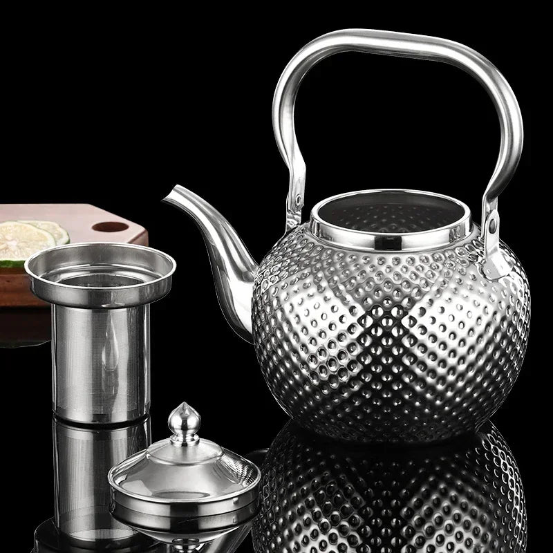 Stainless Steel Teapot Lifting Handle with Tea Filter Silver Or Gold Suitable for Induction Cooker Stove Top Kettle
