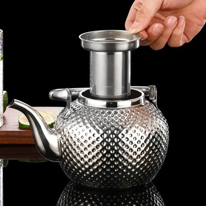 Stainless Steel Teapot Lifting Handle with Tea Filter Silver Or Gold Suitable for Induction Cooker Stove Top Kettle