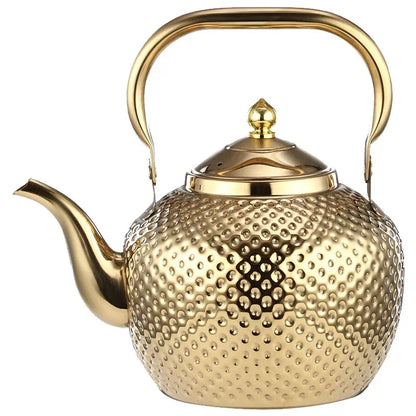 Stainless Steel Teapot Lifting Handle with Tea Filter Silver Or Gold Suitable for Induction Cooker Stove Top Kettle