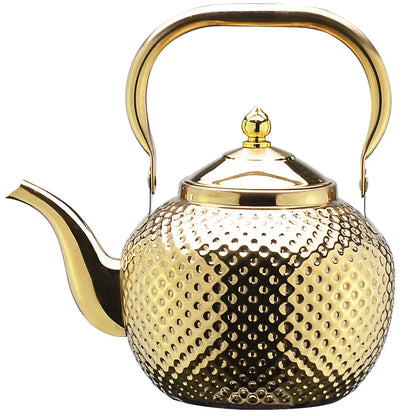 Stainless Steel Teapot Lifting Handle with Tea Filter Silver Or Gold Suitable for Induction Cooker Stove Top Kettle