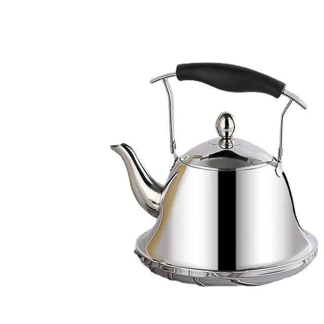 Stainless Steel Teapot with Infuser for Outdoor Use, Large Capacity, Long Spout, Flat Bottom Ideal for Restaurant Hotel and Home