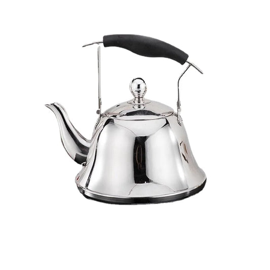 Stainless Steel Teapot with Infuser for Outdoor Use, Large Capacity, Long Spout, Flat Bottom Ideal for Restaurant Hotel and Home