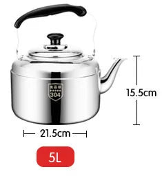 Stainless Steel Thickened Large Capacity Kettle Home Gas Gas Whistle Function Induction Cooker Enamel Kettle Whistling Teapot