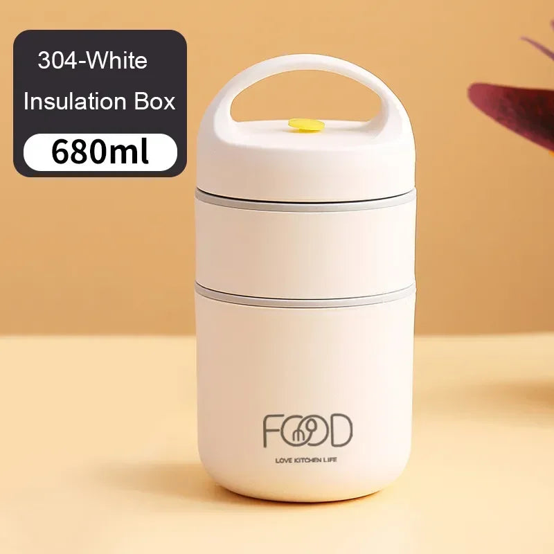 Stainless Steel Vacuum Thermal Lunch Box Insulated Lunch Bag Food Warmer Soup Cup Thermos Containers lunch box for kids tupper