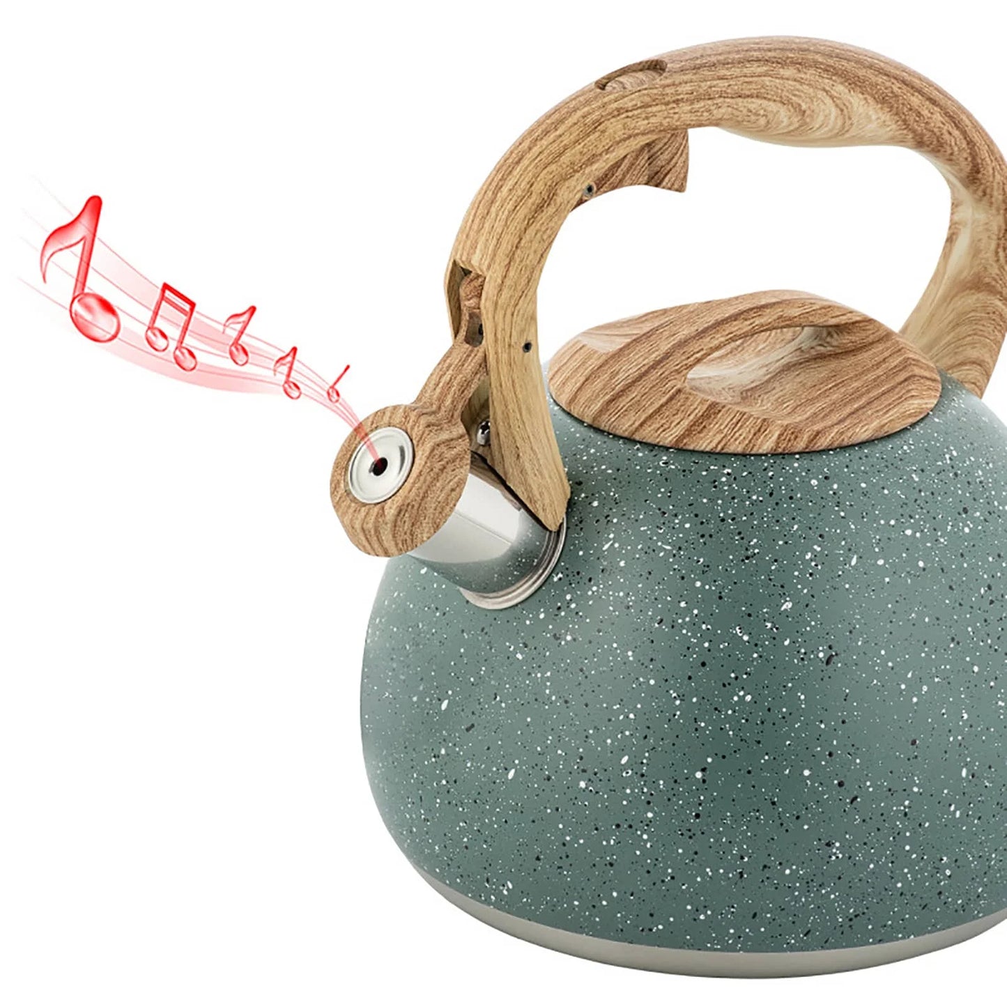 Stainless Steel Whistling Tea Kettles Stove Top Enamel Food Grade Tea Pot With Heat-proof Handle For Gas Induction Cookers Use
