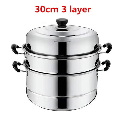 Stainless Steel two Three layer Thick Steamer pot Soup Steam Pot Universal Cooking Pots for Induction Cooker Gas Stove steam pot