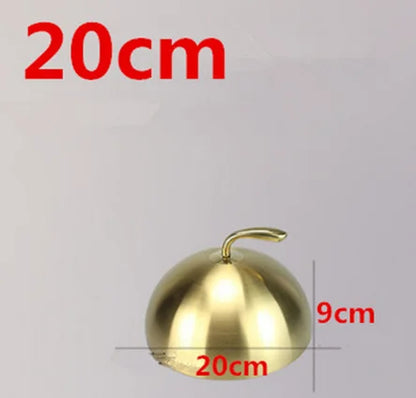 Stainless steel plate cover round gold steak lid western style food no magnet pan lid heightening Korean barbecue BBQ pot cover