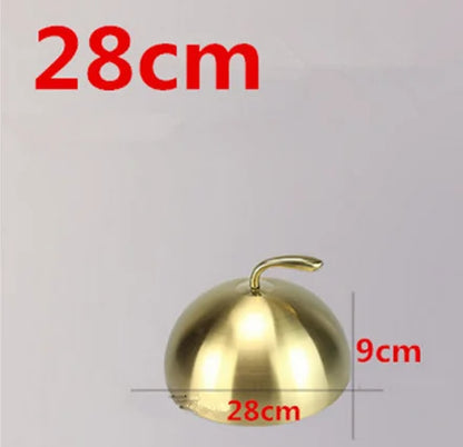 Stainless steel plate cover round gold steak lid western style food no magnet pan lid heightening Korean barbecue BBQ pot cover